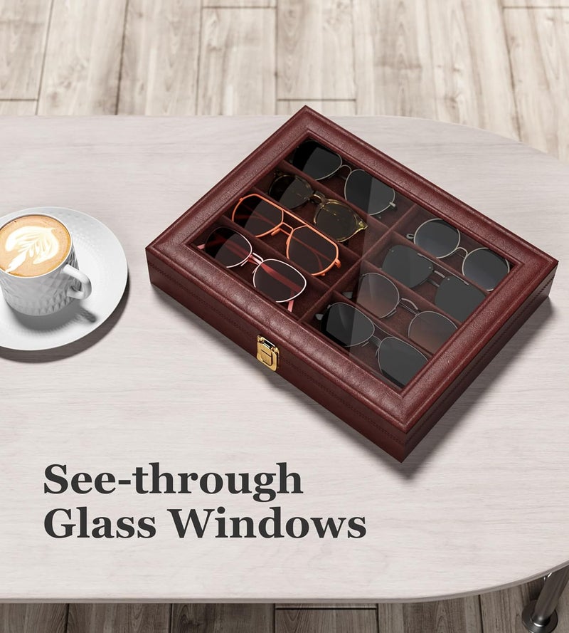 NEWLOOP Store 10/30 Slots Sunglass Organizer for Multiple Pairs of Eyeglass See-through Display Case Storage Box for Women Men - Image 5
